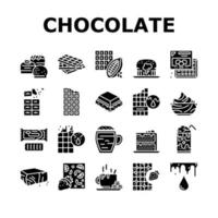 Chocolate Sweet Dessert And Drink Icons Set Vector