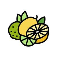 branch lemon and lime color icon vector illustration