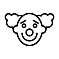 cute miserable clown icon vector outline illustration