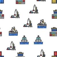 Container Port Tool Vector Seamless Pattern