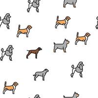 Dog Domestic Animal Vector Seamless Pattern