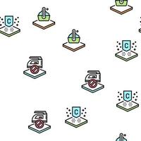 Fabrics Properties Collection Icons Set Vector