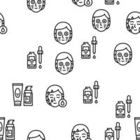 Facial Skin Care Treat Vector Seamless Pattern