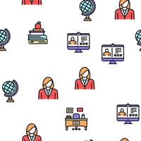 Teacher Education Vector Seamless Pattern