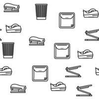 Workplace Accessories And Tools Vector Seamless Pattern