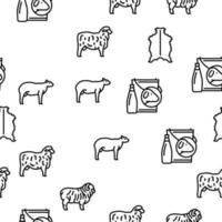 Sheep Breeding Farm Business Vector Seamless Pattern