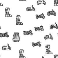 Motorcycle Bike Transport Types Vector Seamless Pattern