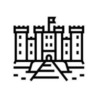 castle medieval building line icon vector illustration