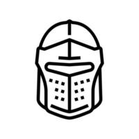 helmet knight line icon vector illustration