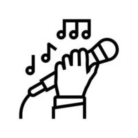 song singing line icon vector illustration