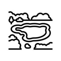 lake nature line icon vector illustration