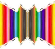 Colored pencils in rows photo