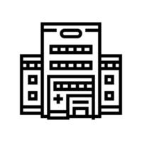 hospital building line icon vector illustration