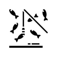 ilustración de vector de icono de glifo de juego magnético de pesca