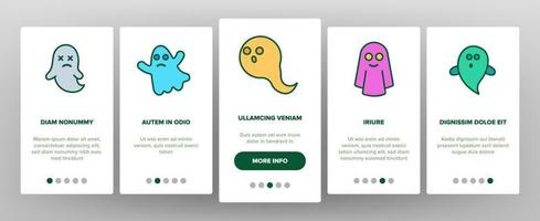 Ghost Spectre Funny Onboarding Icons Set Vector