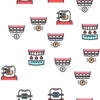 Tooth Braces Accessory Vector Seamless Pattern