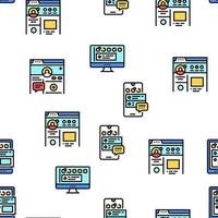 Internet Social Media Vector Seamless Pattern