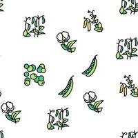 Peas Beans Vegetable Vector Seamless Pattern