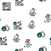 Cruelty Free Animals Vector Seamless Pattern