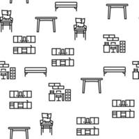 Furniture For Home And Backyard Vector Seamless Pattern