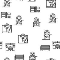 Furniture For Home And Backyard Vector Seamless Pattern