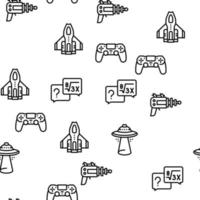 Geek, Nerd And Gamer Vector Seamless Pattern