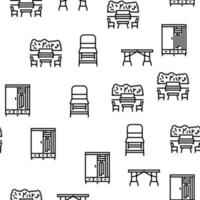 Furniture For Home And Backyard Vector Seamless Pattern