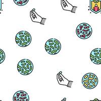 Probiotics Bacterium Vector Seamless Pattern