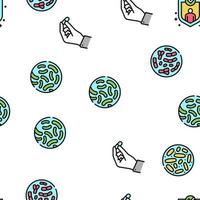 Probiotics Bacterium Vector Seamless Pattern