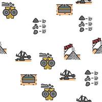 Crushed Stone Mining Vector Seamless Pattern