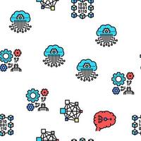 Neural Network And Ai Vector Seamless Pattern