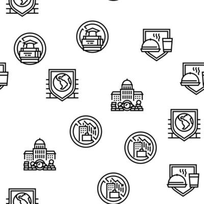 Social Public Problems Worldwide Vector Seamless Pattern