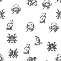 Halloween Autumn Season Holiday Vector Seamless Pattern