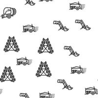 Farm Equipment And Transport Vector Seamless Pattern