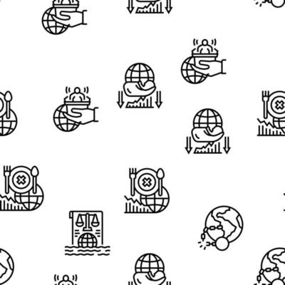 Social Public Problems Worldwide Vector Seamless Pattern