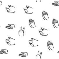 Hand Gesture And Gesticulate Vector Seamless Pattern