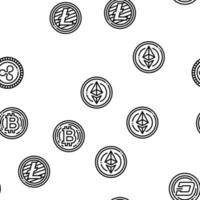 Cryptocurrency Digital Money Vector Seamless Pattern