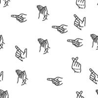 Hand Gesture And Gesticulate Vector Seamless Pattern