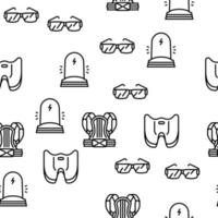 Workplace Accessories And Tools Vector Seamless Pattern