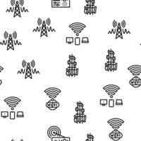 Telecommunication Technology Vector Seamless Pattern