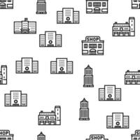 Building Architecture Vector Seamless Pattern