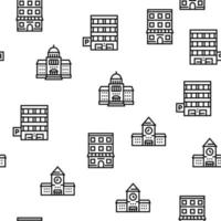 Building Architecture Vector Seamless Pattern