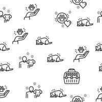 Animal Pet Shelter Vector Seamless Pattern