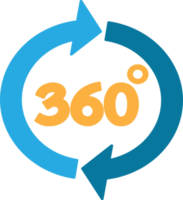 360 Degree icon sign symbol design png