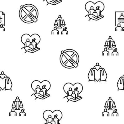 Child Adoption Care Vector Seamless Pattern