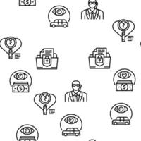 Private Detective Vector Seamless Pattern