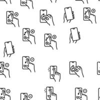 Smartphone Gesture Vector Seamless Pattern