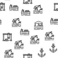 Container Port Tool Vector Seamless Pattern