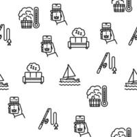 Mens Leisure Time Collection Icons Set Vector