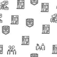 Law Justice Dictionary Collection Icons Set Vector